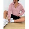 imageTrendy Queen Half Zip Pullover Cropped Hoodies for Women Y2k Cute Sweatshirts Jackets Fall Fashion 2025 Outfits ClothingPink