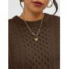 imageTrendy Queen Oversized Cable Knit Sweaters for Women Trendy 2025 Fall Fashion Outfits Pullover Crewneck Sweaters TopsCoffee Brown