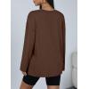 imageTrendy Queen Oversized Side Slit Tshirts for Women Long Sleeve Workout Tops Fall Fashion Gym Casual Tees Basic Y2K ClothesBrown