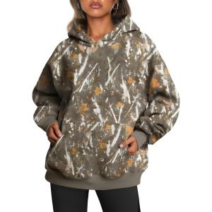 imageTrendy Queen Womens Oversized Hoodies Fleece Sweatshirts Fall Fashion Pullover Sweaters Winter ClothesCamo Maple