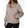 imageTrendy Queen Womens Sweatshirts Zip Up Hoodies Cropped Crewneck Pullover Casual Jackets Y2k Clothes Fall Fashion Outfits 2025Coffeegrey