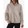 imageTrendy Queen Womens Sweatshirts Zip Up Hoodies Cropped Crewneck Pullover Casual Jackets Y2k Clothes Fall Fashion Outfits 2025Coffeegrey