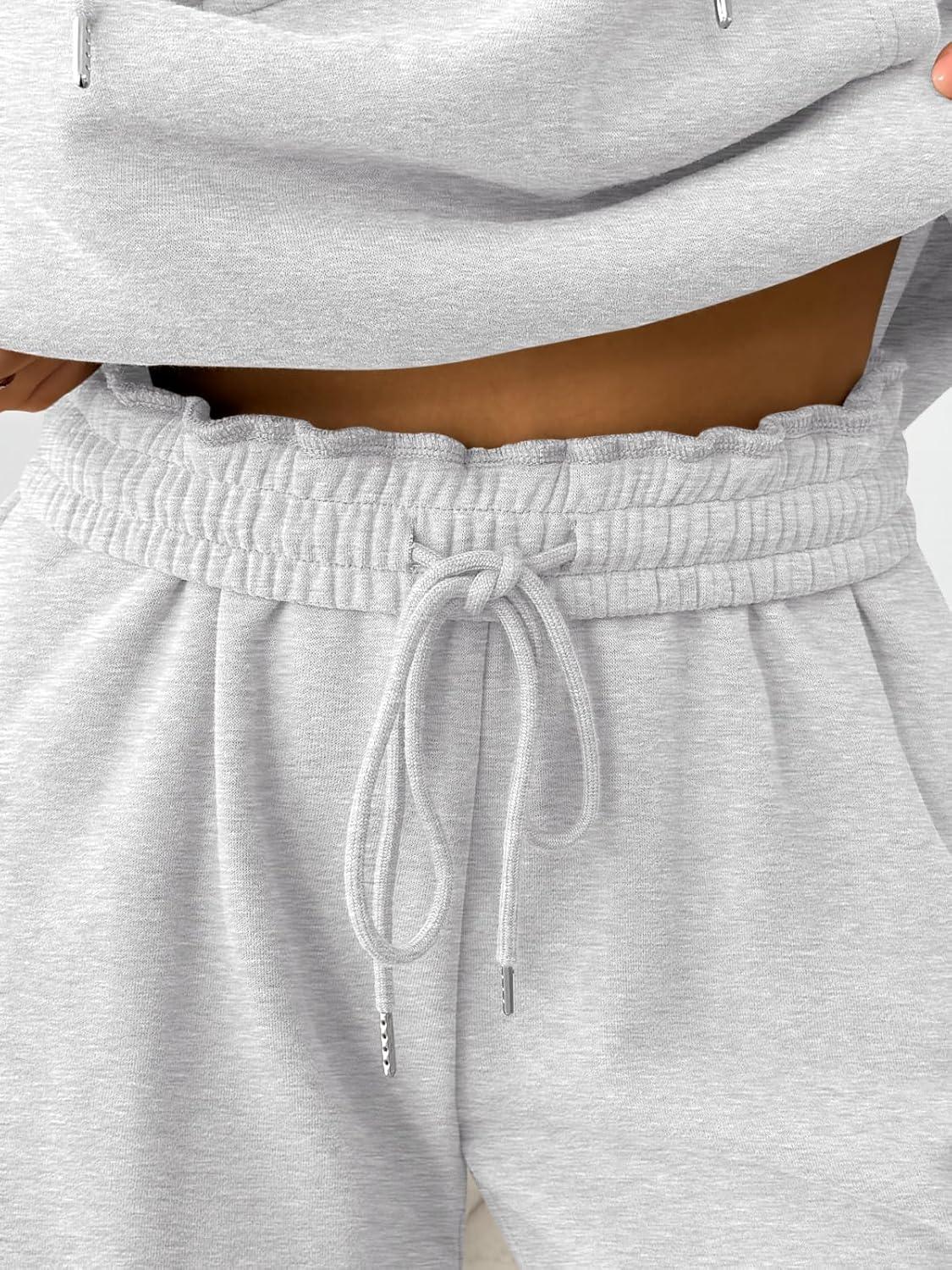 imageTrendy Queen Womens 2 Piece Outfits Lounge Fall Fashion Sets Oversized Sweatshirts Wide Leg Pants Sweatsuits Winter ClothesGery