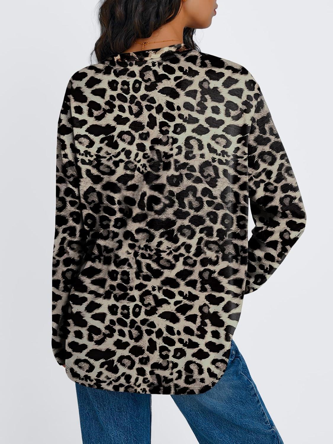 imageTrendy Queen Womens Oversized Long Sleeve T Shirts 2025 Basic Crewneck Tee Fall Tops Casual Workout Y2K ClothesLeopard2