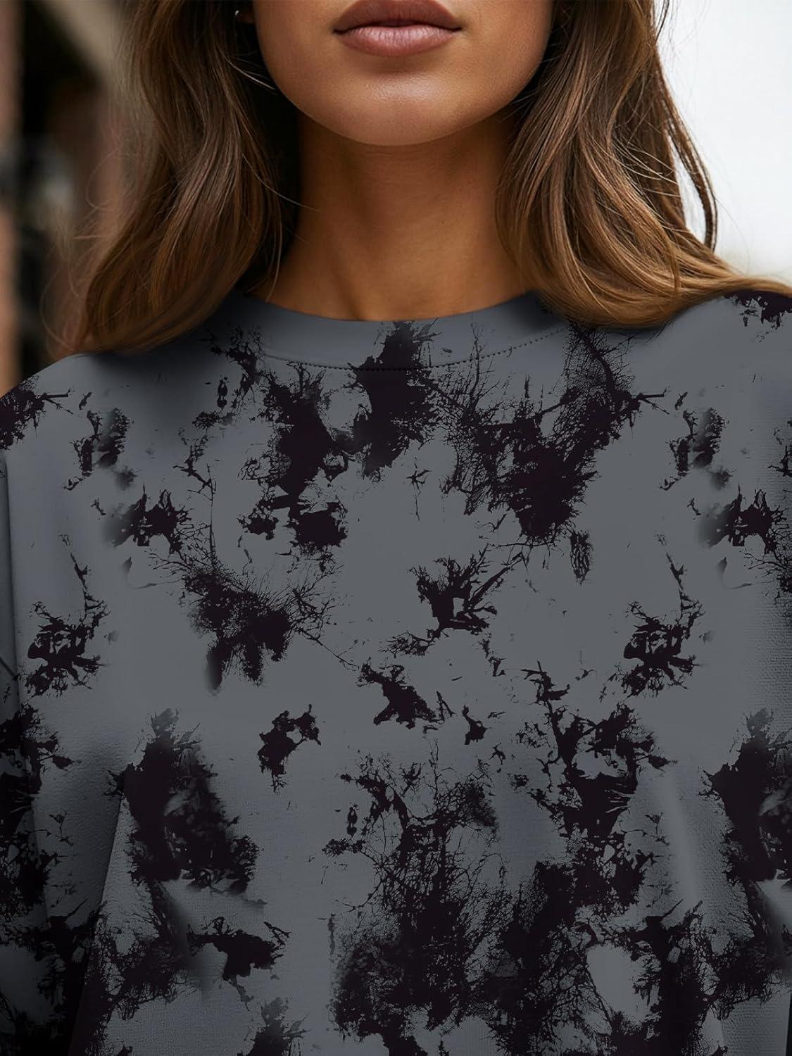 imageTrendy Queen Womens Oversized Long Sleeve T Shirts 2025 Basic Crewneck Tee Fall Tops Casual Workout Y2K ClothesTiedyegrey