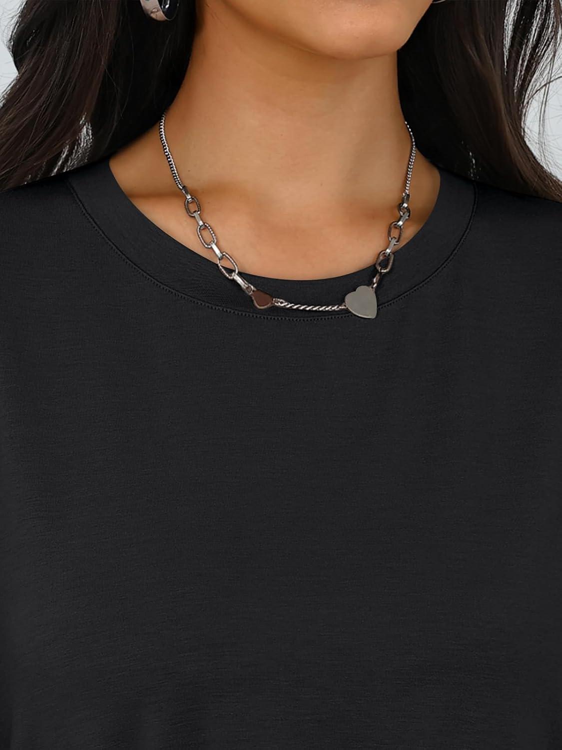 imageTrendy Queen Womens Oversized T Shirts Fall Thumb Hole Long Sleeve Workout Tops Fashion Plus Size Gym Loose Y2k Tunic TeeBlack