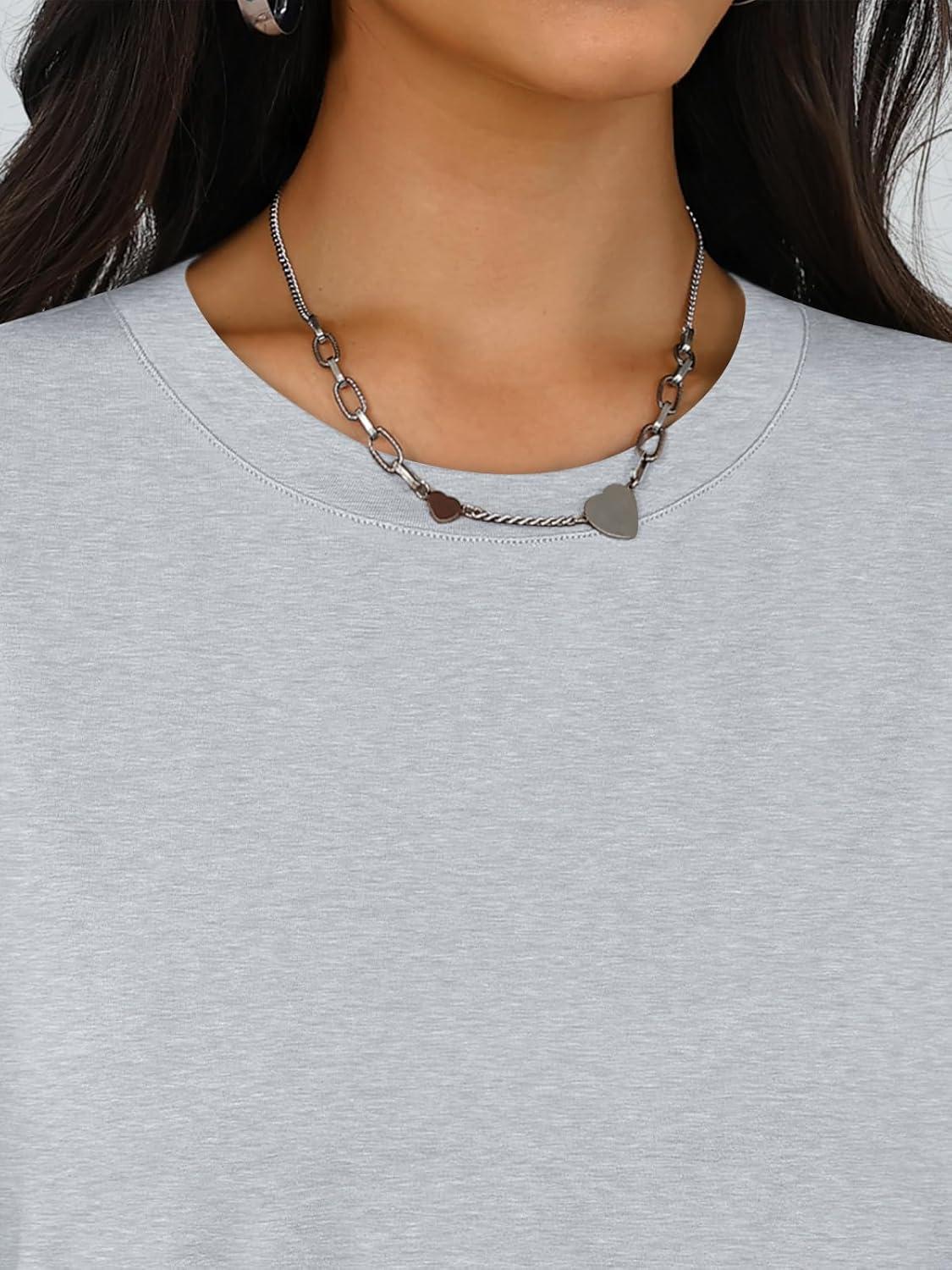 imageTrendy Queen Womens Oversized T Shirts Fall Thumb Hole Long Sleeve Workout Tops Fashion Plus Size Gym Loose Y2k Tunic TeeGrey