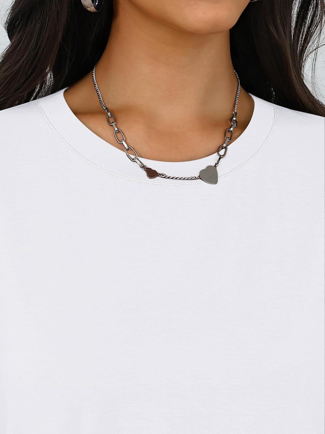 imageTrendy Queen Womens Oversized T Shirts Fall Thumb Hole Long Sleeve Workout Tops Fashion Plus Size Gym Loose Y2k Tunic TeeWhite