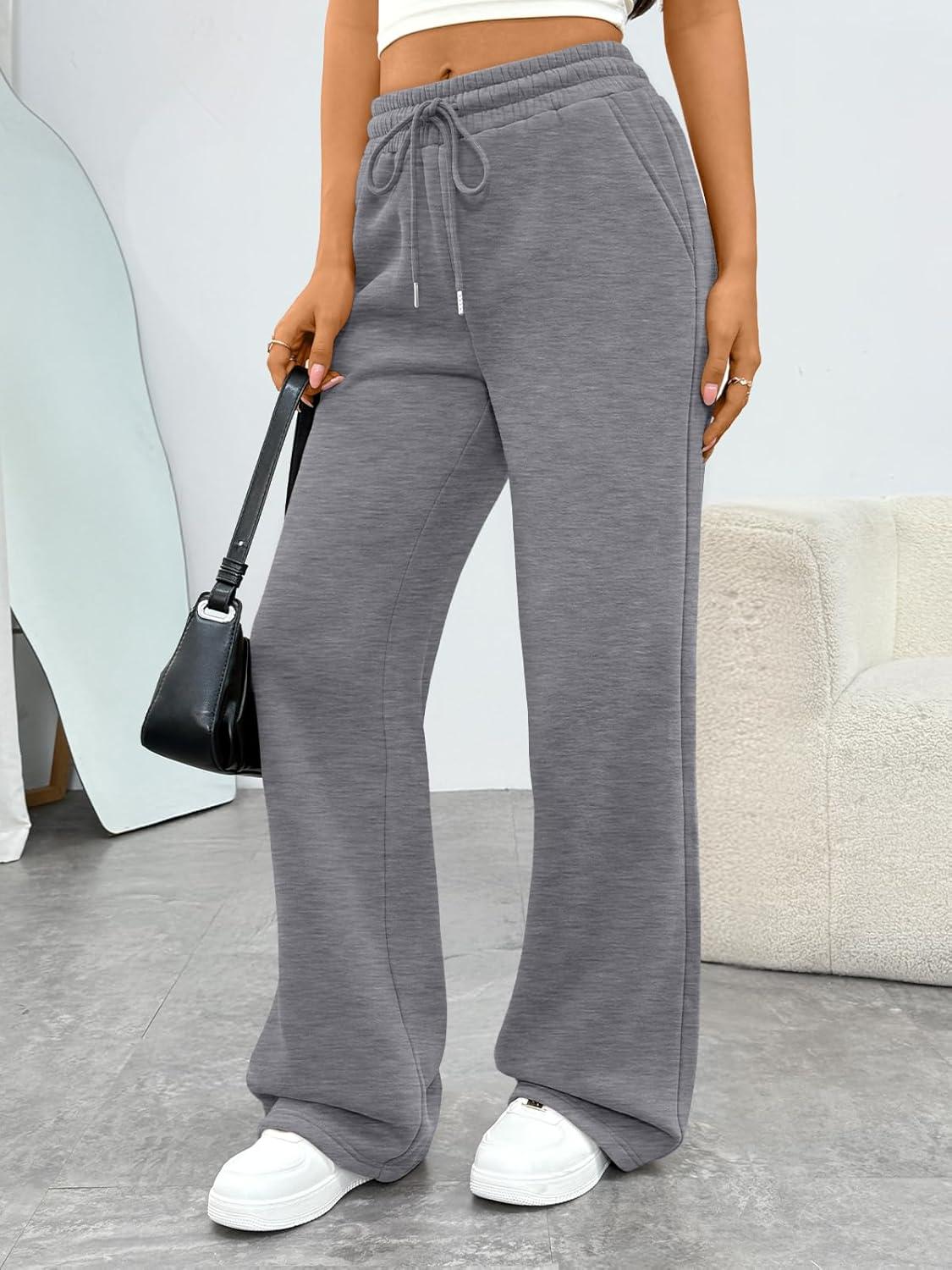 imageTrendy Queen Womens Sweatpants Wide Leg Barrel PantsBlackgrey
