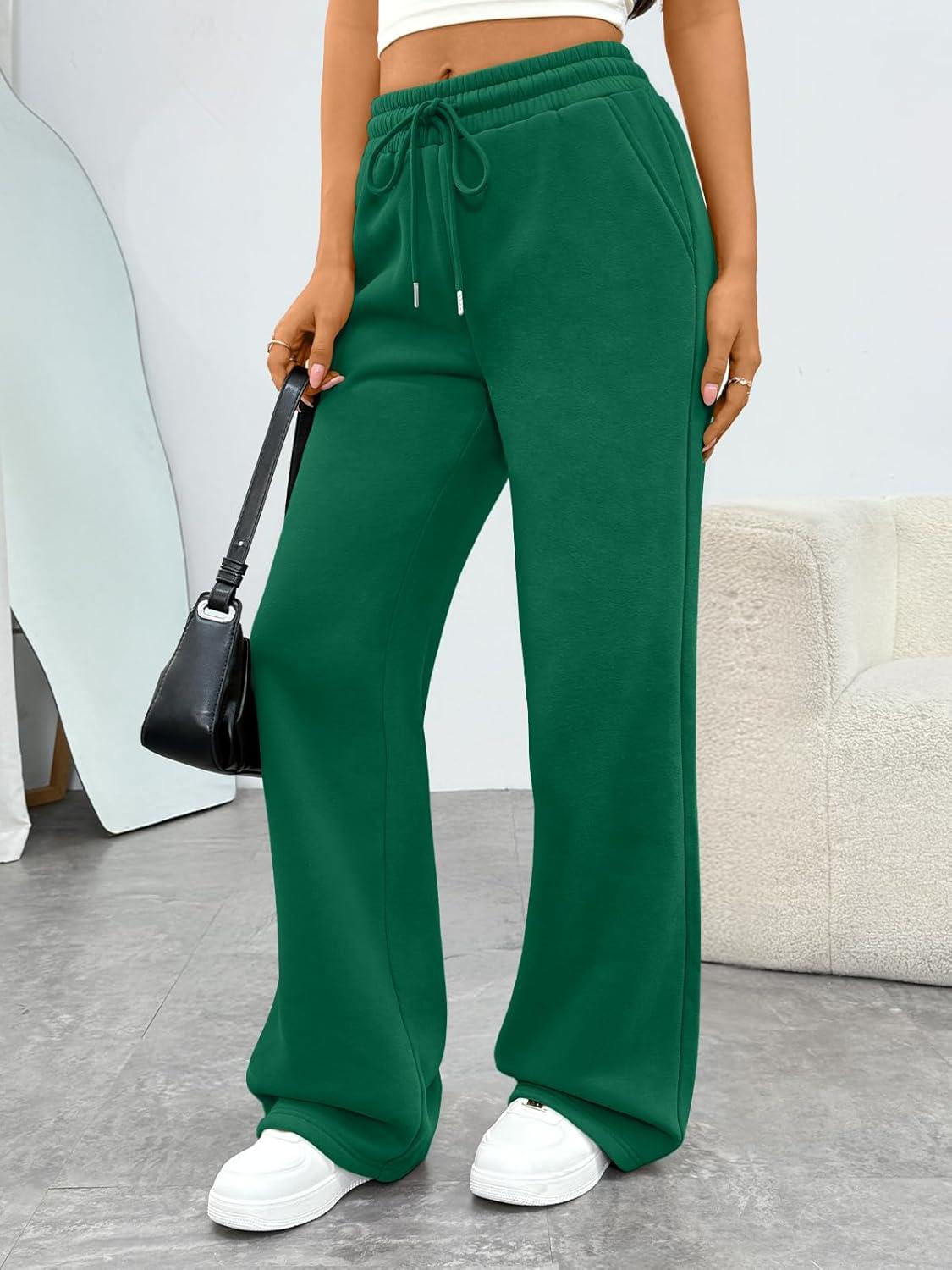 imageTrendy Queen Womens Sweatpants Wide Leg Barrel PantsGreen