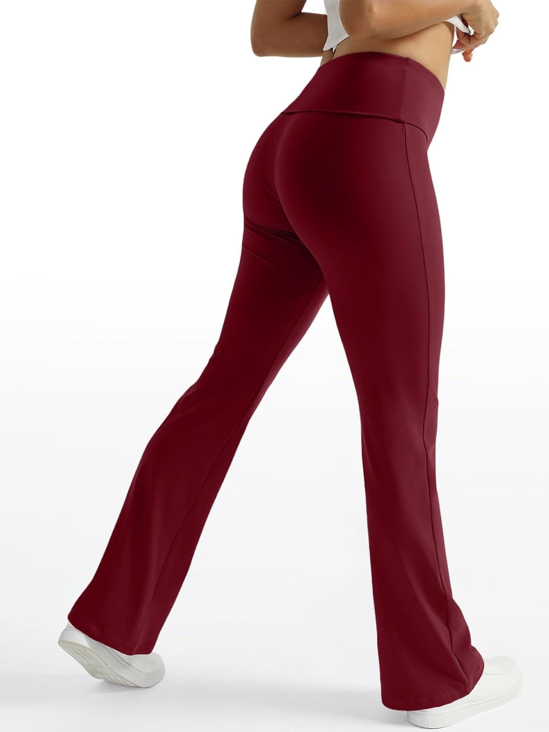 imageTrendy Queen Womens Wide Leg Yoga Pants Bootcut Workout Flare Leggings Trendy High Waisted Fold Over 2025 Fall OutfitsWinered