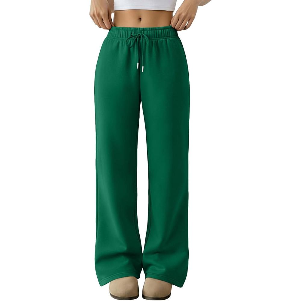 imageTrendy Queen Womens Sweatpants Wide Leg Barrel PantsGreen