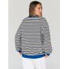 imageTrendy Queen Oversized Sweatshirt for Women 2025 Fall Crewneck Striped Long Sleeve Shirts Hoodies Cute Top Y2K OutfitsBlackwhite