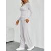 imageTrendy Queen Womens 2 Piece Matching Lounge Sets Fall Fashion Outfits 2025 Long Sleeve Top Wide Leg Pants Casual SweatsuitsGray