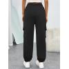 imageTrendy Queen Womens Cargo Sweatpants Oversized Fleece Joggers Baggy Athletic Pants with PocketBlack