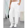 imageTrendy Queen Womens Cargo Sweatpants Oversized Fleece Joggers Baggy Athletic Pants with PocketWhite