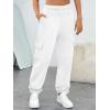 imageTrendy Queen Womens Cargo Sweatpants Oversized Fleece Joggers Baggy Athletic Pants with PocketWhite