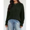 imageTrendy Queen Womens Oversized Cable Knit Crewneck Fall Pullover SweatersArmy Green