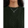 imageTrendy Queen Womens Oversized Cable Knit Crewneck Fall Pullover SweatersArmy Green