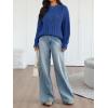 imageTrendy Queen Womens Oversized Cable Knit Crewneck Fall Pullover SweatersBlue