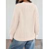 imageTrendy Queen Womens Oversized Cable Knit Crewneck Fall Pullover SweatersCream