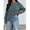 imageTrendy Queen Womens Oversized Cable Knit Crewneck Fall Pullover SweatersDark Sage