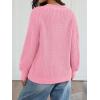 imageTrendy Queen Womens Oversized Cable Knit Crewneck Fall Pullover SweatersPink