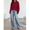 imageTrendy Queen Womens Oversized Cable Knit Crewneck Fall Pullover SweatersRed