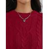 imageTrendy Queen Womens Oversized Cable Knit Crewneck Fall Pullover SweatersRed