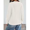 imageTrendy Queen Womens Oversized Cable Knit Crewneck Fall Pullover SweatersWhite