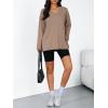 imageTrendy Queen Womens Oversized Long Sleeve T Shirts Side Slit Workout Tops Fall Fashion Plus Size Gym V Neck Basic Y2k TeesKhaki