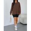imageTrendy Queen Womens Oversized T Shirts Fall Thumb Hole Long Sleeve Workout Tops Fashion Plus Size Gym Loose Y2k Tunic TeeChocolate Brown