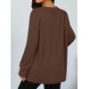 imageTrendy Queen Womens Oversized T Shirts Fall Thumb Hole Long Sleeve Workout Tops Fashion Plus Size Gym Loose Y2k Tunic TeeChocolate Brown