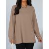 imageTrendy Queen Womens Oversized T Shirts Fall Thumb Hole Long Sleeve Workout Tops Fashion Plus Size Gym Loose Y2k Tunic TeeKhaki
