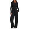 imageTrendy Queen Womens 2 Piece Lounge Sets Long SleeveBlack