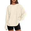 imageTrendy Queen Womens Oversized Long Sleeve T Shirts 2025 Basic Crewneck Tee Fall Tops Casual Workout Y2K ClothesApricot