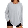 imageTrendy Queen Womens Oversized T Shirts Fall Thumb Hole Long Sleeve Workout Tops Fashion Plus Size Gym Loose Y2k Tunic TeeGrey
