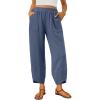 imageTrendy Queen Womens Wide Leg Pants Boho Summer Capri Palazzo Harem Casual Barrel Sweatpants Baggy Slacks with PocketsGreyblue