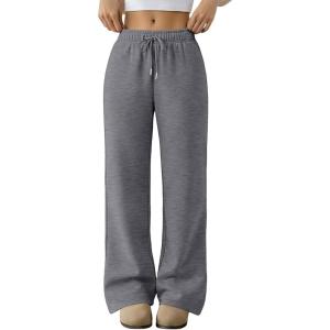 imageTrendy Queen Womens Sweatpants Wide Leg Barrel PantsBlackgrey