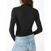 imageTrendy Queen Womens Long Sleeve Shirts Mock Neck Crop Tops Basic Turtleneck Tee Fall Fashion Thermal Underswear ClothesBlack