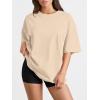 imageTrendy Queen Womens Oversized Summer T Shirts Plus Size Batwing Cute Casual Tops Short Sleeves Fashion Workout ClothesApricot