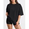 imageTrendy Queen Womens Oversized Summer T Shirts Plus Size Batwing Cute Casual Tops Short Sleeves Fashion Workout ClothesBlack