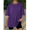 imageTrendy Queen Womens Oversized Summer T Shirts Plus Size Batwing Cute Casual Tops Short Sleeves Fashion Workout ClothesDarkpurple