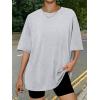 imageTrendy Queen Womens Oversized Summer T Shirts Plus Size Batwing Cute Casual Tops Short Sleeves Fashion Workout ClothesGrey