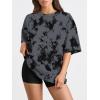 imageTrendy Queen Womens Oversized Summer T Shirts Plus Size Batwing Cute Casual Tops Short Sleeves Fashion Workout ClothesGrey Tie Dye