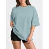 imageTrendy Queen Womens Oversized Summer T Shirts Plus Size Batwing Cute Casual Tops Short Sleeves Fashion Workout ClothesGreygreen