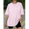 imageTrendy Queen Womens Oversized Summer T Shirts Plus Size Batwing Cute Casual Tops Short Sleeves Fashion Workout ClothesLightpink