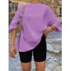 imageTrendy Queen Womens Oversized Summer T Shirts Plus Size Batwing Cute Casual Tops Short Sleeves Fashion Workout ClothesLightpurple