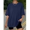 imageTrendy Queen Womens Oversized Summer T Shirts Plus Size Batwing Cute Casual Tops Short Sleeves Fashion Workout ClothesNavy
