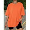 imageTrendy Queen Womens Oversized Summer T Shirts Plus Size Batwing Cute Casual Tops Short Sleeves Fashion Workout ClothesOrange